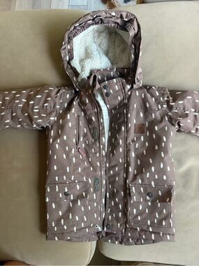 Kuling Brown Coat with White Dot Accents